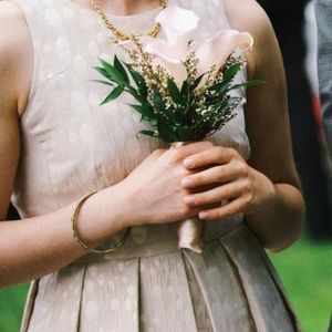 TAYLOR Champagne Gold Beige Dress w/ Pockets Semi Shiny Fabric Size 0P petite